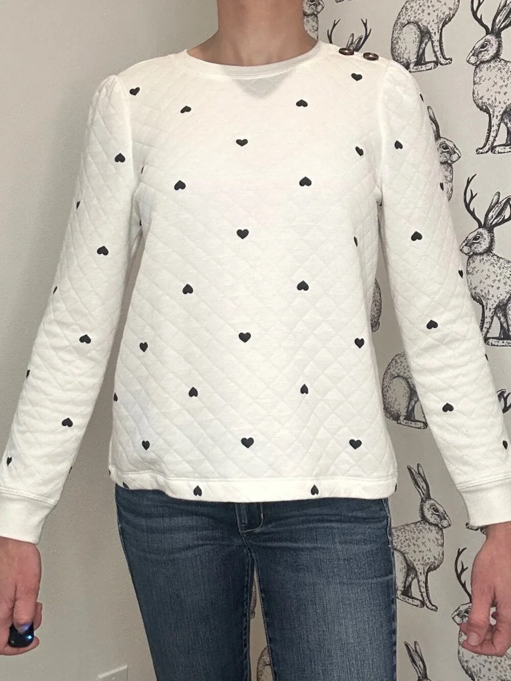 Women's Mystree French Terry Long Sleeve LtWt Sweatshirt SzS - Picture 2 of 5